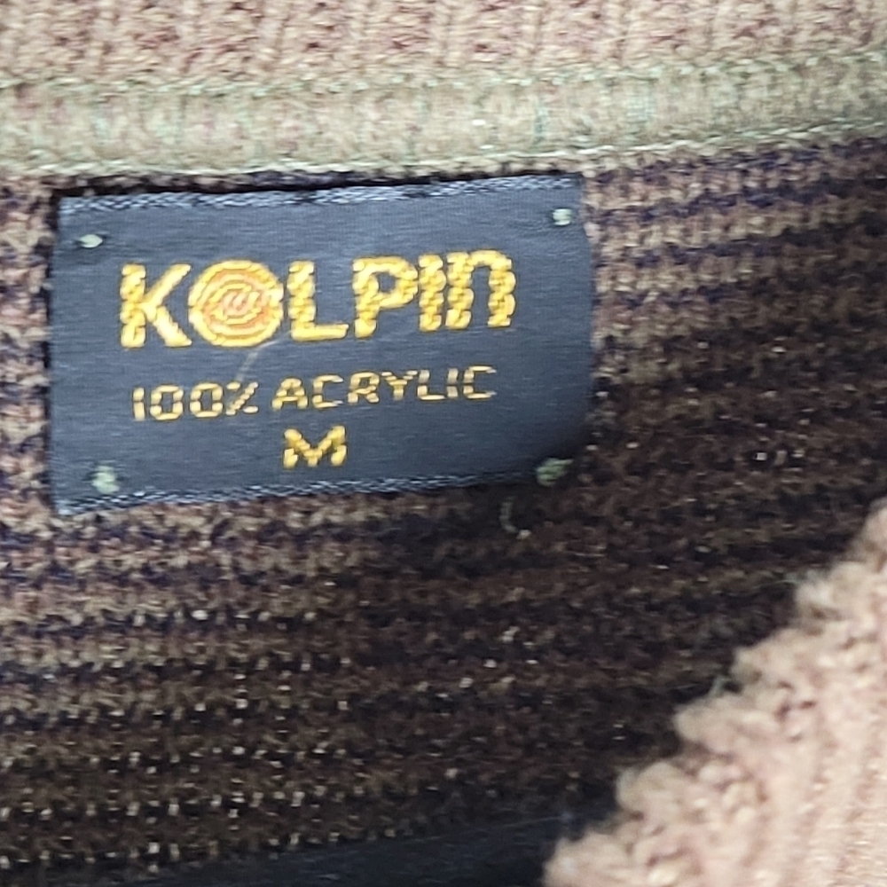 Vintage 80s Kolpin Acrylic Knit Camo Sweater in Brown Men's Size Medium - Picture 3 of 3